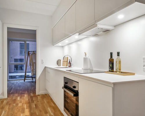 Nyopført 3-værelses lejlighed i Brokvarteret