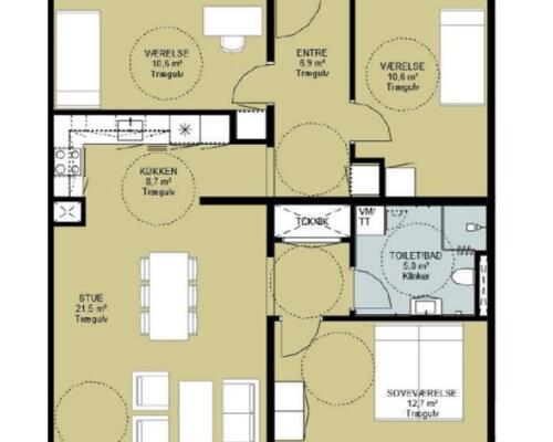 4 værelses lejlighed i Aalborg SØ