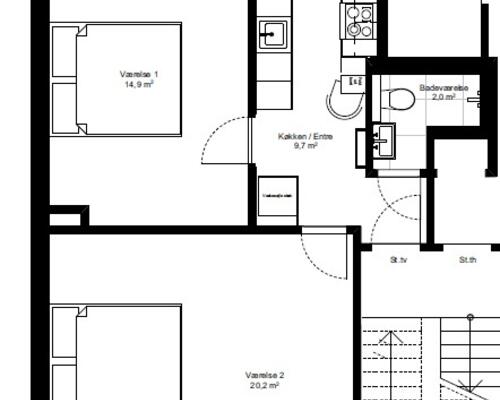 2 værelses lejlighed i Århus C