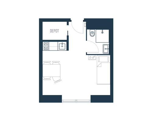 1 værelses lejlighed i Roskilde