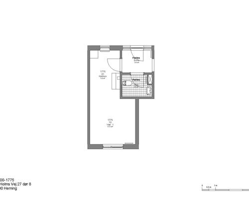1 værelses lejlighed i Herning