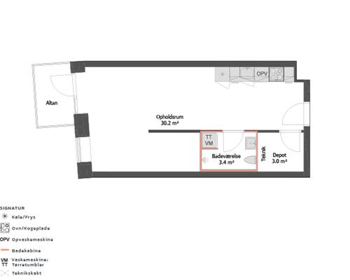 Nyopført 1-værelses lejlighed på Østre Havn i Aalborg