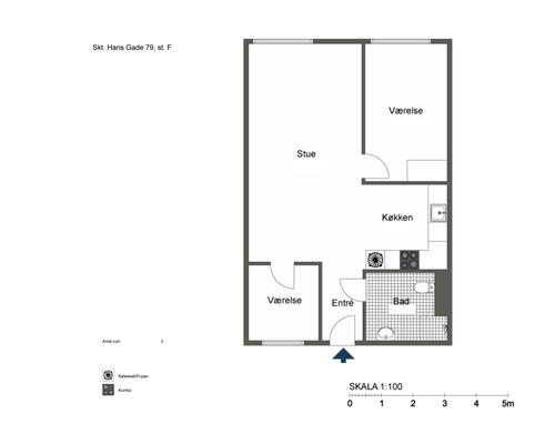 Optimal og delevenlig 3 værelses lejlighed i Odense C - KUN 1 MÅNEDS DEPOSITUM
