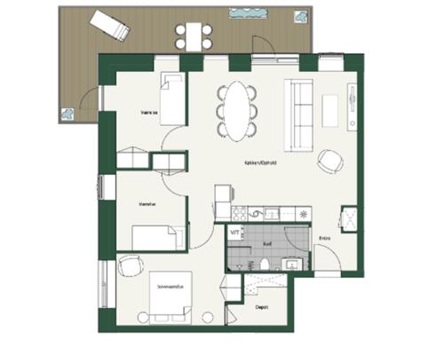 Nyopført 4-værelses lejlighed i Parkbyen