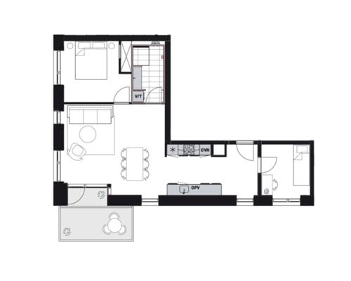 Fantastisk 3-værelses lejlighed i Taffeltårnet på Spritten