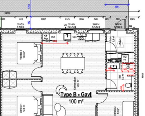 Moderne rækkehus med terrasse