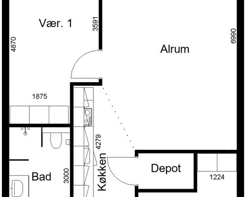 3 værelses lejlighed i Vejen