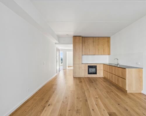 Nyopført lejlighed med altan og tre gode soveværelser