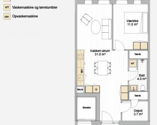 2 værelses lejlighed i Nørresundby