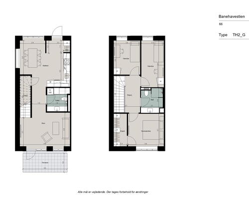 Rækkehus med plads til hele familien, dejlig sydvendt terrasse og have - To toiletter og gulvarme i hele boligen!