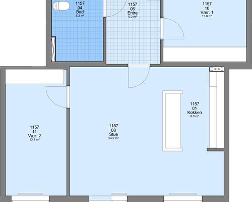 3 værelses lejlighed i Ringkøbing