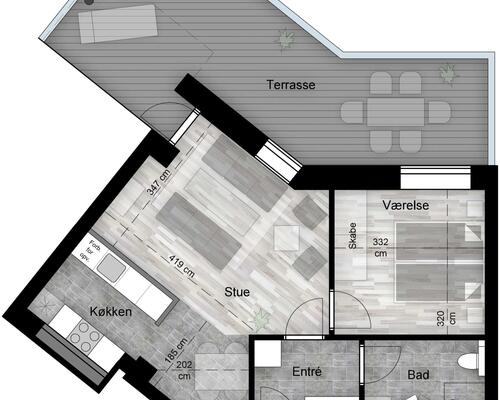 2 værelses lejlighed i Aabenraa