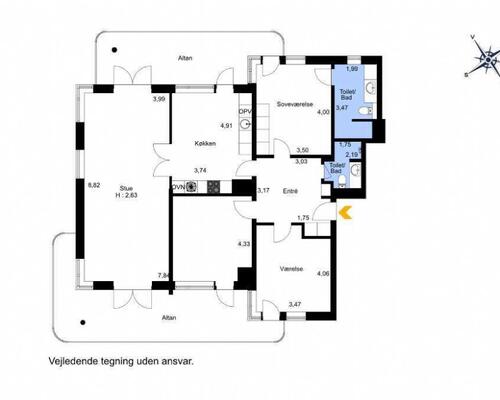 tuborg lejlighed  med direkte udsigt til Svanemøllebugten.