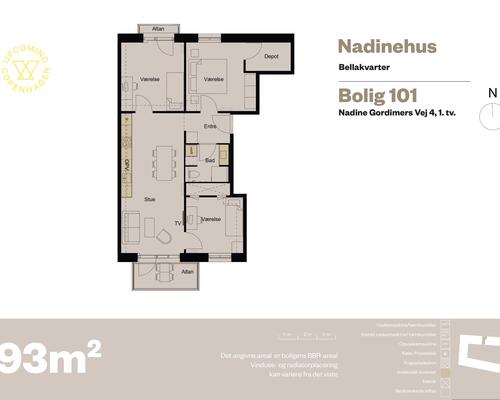 4 værelses lejlighed i København S