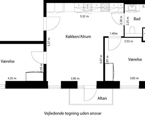 3 værelses lejlighed i Roskilde