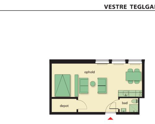 1 værelses lejlighed i København SV