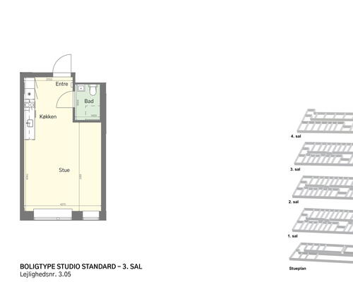 Rummeligt studio et stenkast fra Amagerbro