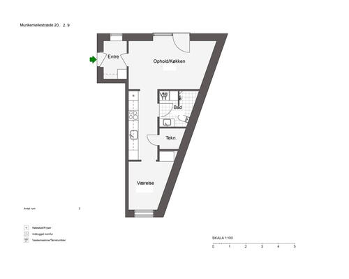 Lækker 2-værelses i Odense C med perfekt placering! - KUN 2 MÅNEDERS DEPOSITUM