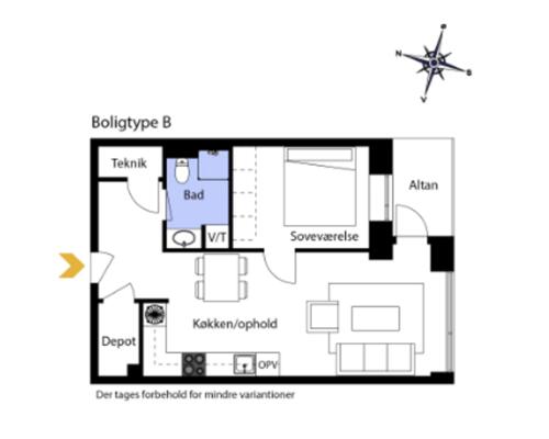 Nybygget 2-værelses lejlighed i Magnoliehaven med husdyr tilladt
