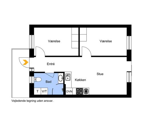 Dejlig lys 3-vær. lejlighed i stueplan med egen terrasse i populært område i Aarhus V.