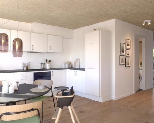 Moderne og lyst rækkehus med 4 værelser, gratis p-plads og gode fælles faciliteter