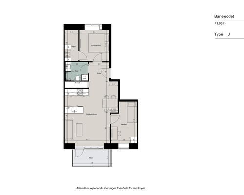 3 værelses med stor altan