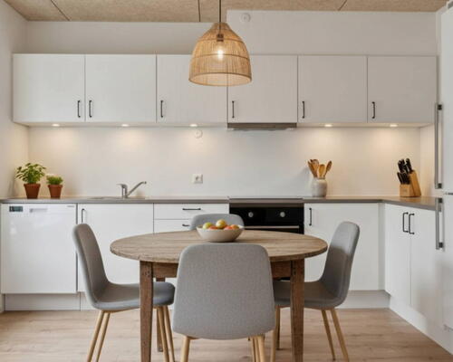 Moderne og lyst rækkehus med 4 værelser, gratis p-plads og gode fælles faciliteter