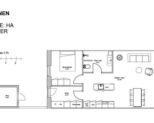 2 værelses hus i Billund