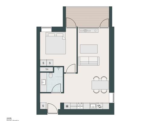 Skøn 2-værelses med altan og tæt på Aarhus