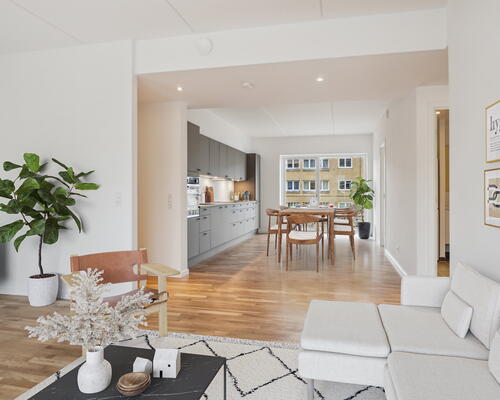 Fløjhusene - Bygning E - Stor og lys 5-værelses lejlighed i høj kvalitet med altan og plads til hele familien