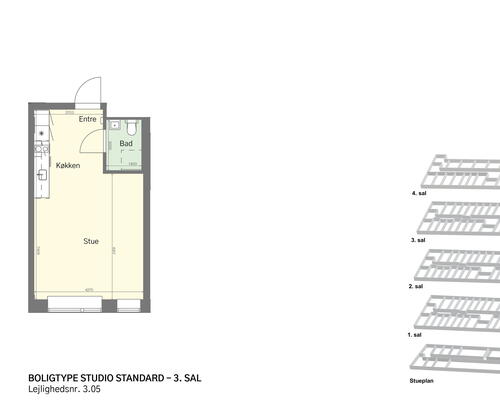 Rummeligt studio et stenkast fra Amagerbro