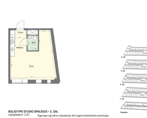 Lyst studio med plads til det hele