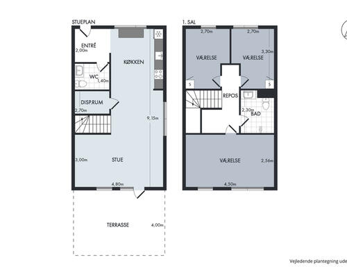Familievenligt 4-værelses rækkehus i Brabrand