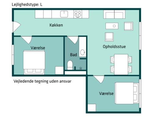 3 værelses lejlighed i Århus V