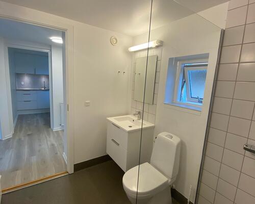 Nyrenoveret 2-værelses lejlighed i stueetage med central beliggenhed.