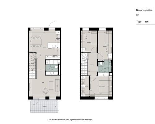 4-værelses rækkehus med god planløsning, lyse moderne materialer og egen terrasse og have - Ingen bindingsperiode!
