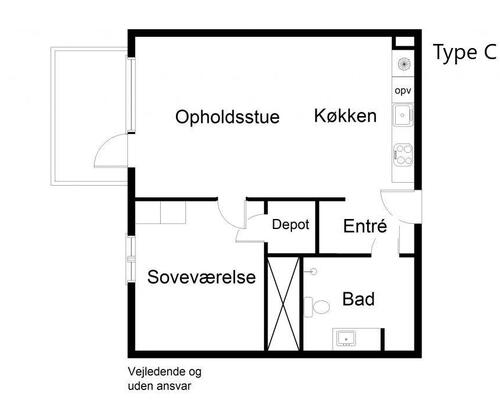 2 værelses lejlighed i Odense V