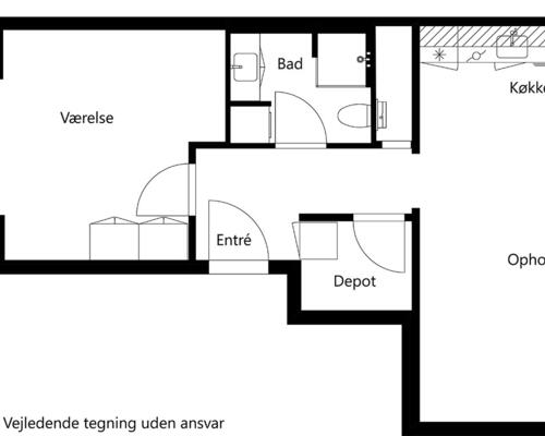 2 værelses lejlighed i Hillerød