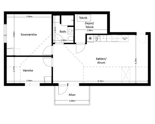 3 værelses lejlighed i Vejle