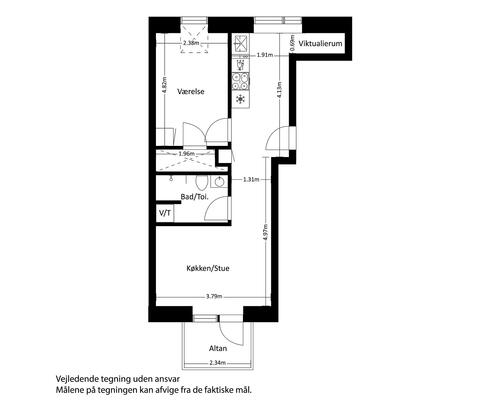 2 værelses lejlighed i Viby J