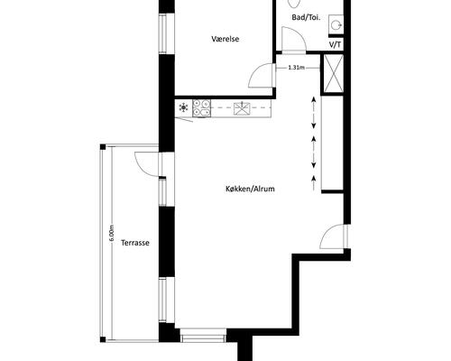 2 værelses lejlighed i Fredericia