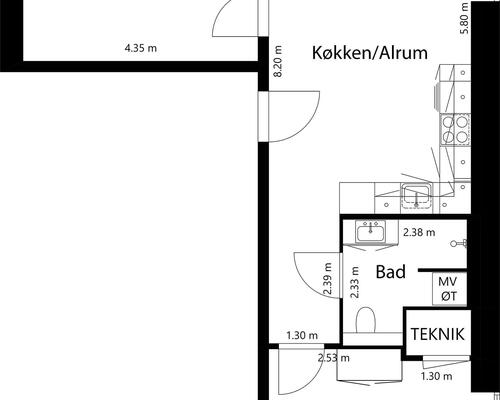 3 værelses lejlighed i Roskilde