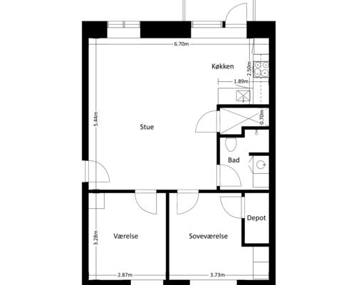 3 værelses lejlighed i Frederikssund