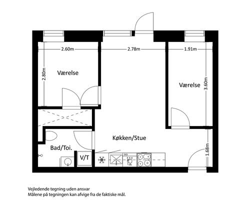 3 værelses lejlighed i Viby J