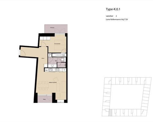 2 værelses lejlighed i København SV