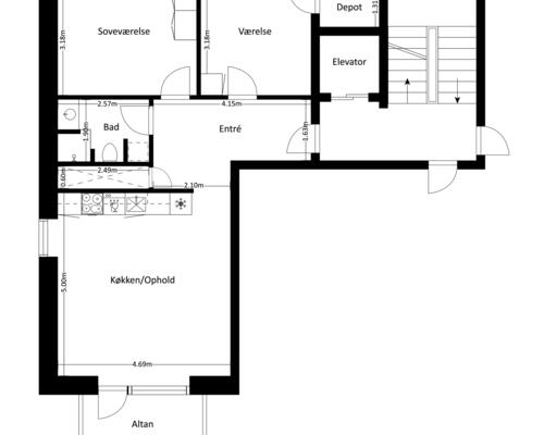 3 værelses lejlighed i Odense S