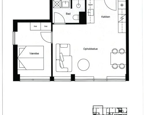 2-værelses lejlighed i centralt i Odder