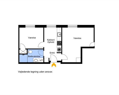 2 værelses lejlighed i Århus C