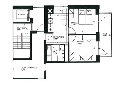 2 værelses lejlighed i Århus C