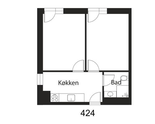 2 værelses lejlighed i København NV